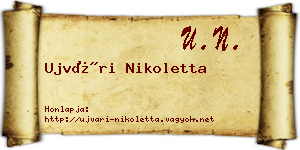 Ujvári Nikoletta névjegykártya